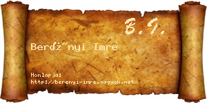 Berényi Imre névjegykártya