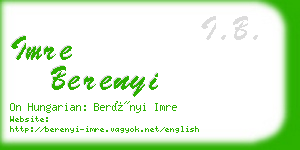 imre berenyi business card